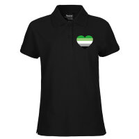 Damen Polo Shirt Aromantische Pride Flagge LGBTQ Herz
