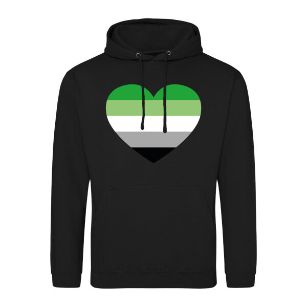 Unisex Hoodie Aromantische Pride Flagge LGBTQ Herz