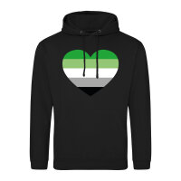 Unisex Hoodie Aromantische Pride Flagge LGBTQ Herz