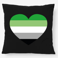 Kissen Aromantische Pride Flagge LGBTQ Herz 40x40cm