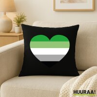 Kissen Aromantische Pride Flagge LGBTQ Herz 40x40cm