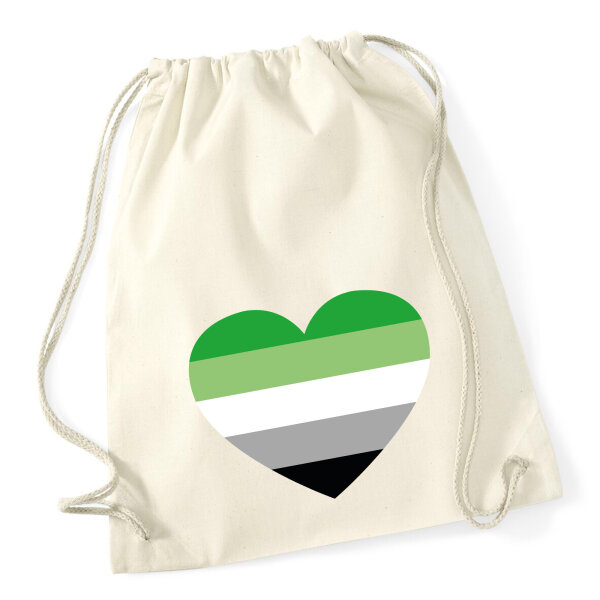 Turnbeutel Aromantische Pride Flagge LGBTQ Herz 12 Liter