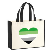 Jutetasche Aromantische Pride Flagge LGBTQ Herz 21 Liter...