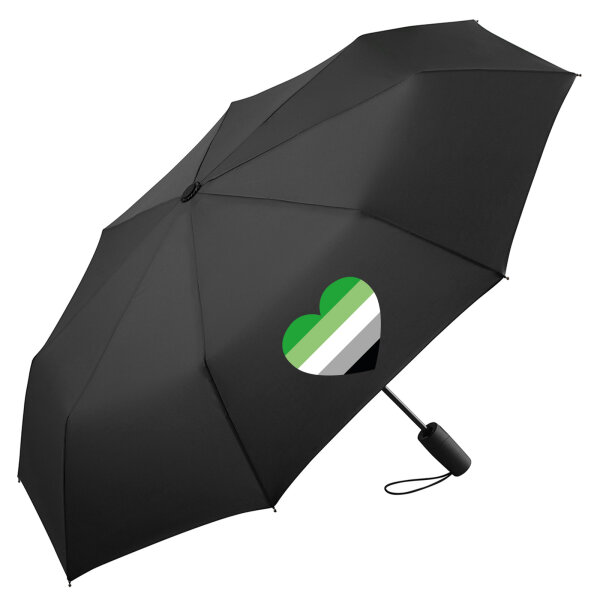 Regenschirm Aromantische Pride Flagge LGBTQ Herz 98cm Schwarz
