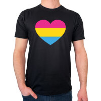 Herren T-Shirt Pansexuell Pride Flagge LGBTQ Herz