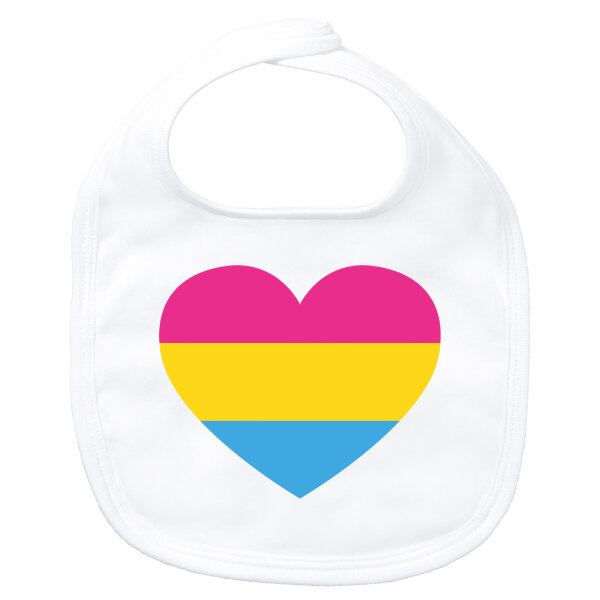 Baby Lätzchen Pansexuell Pride Flagge LGBTQ Herz Klettverschluss