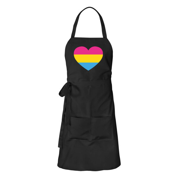 Schürze Pansexuell Pride Flagge LGBTQ Herz mit Taschen