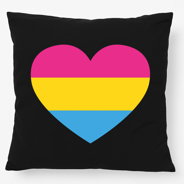 Kissen Pansexuell Pride Flagge LGBTQ Herz 40x40cm