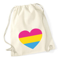 Turnbeutel Pansexuell Pride Flagge LGBTQ Herz 12 Liter