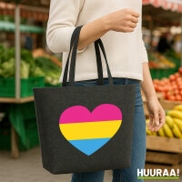 Filz Shopper Pansexuell Pride Flagge LGBTQ Herz 22 Liter