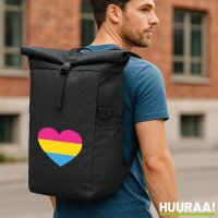 Kurierrucksack Pansexuell Pride Flagge LGBTQ Herz 30-44 Liter Black Melange