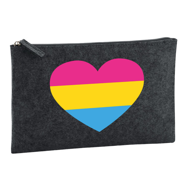 Kulturbeutel Pansexuell Pride Flagge LGBTQ Herz 1 Liter Charcoal