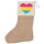 Weihnachtsstrumpf Pansexuell Pride Flagge LGBTQ Herz Beige Jute
