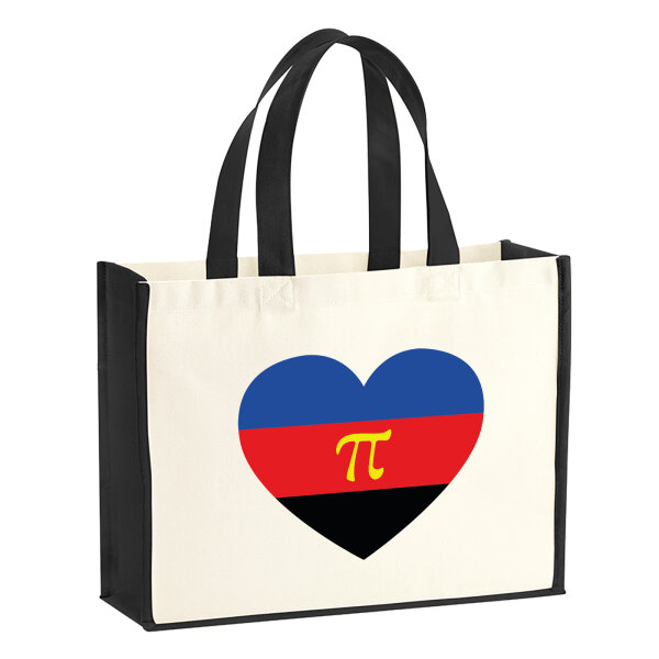 Jutetasche Pi-Polyamorie Pride Flagge LGBTQ Herz 21 Liter Black
