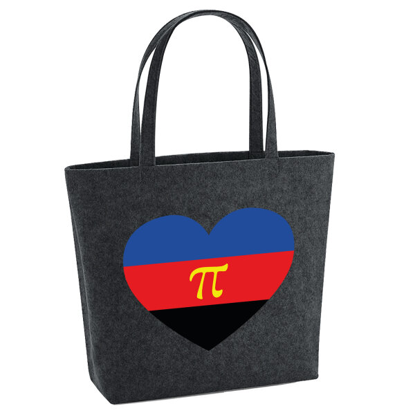 Filz Shopper Pi-Polyamorie Pride Flagge LGBTQ Herz 22 Liter