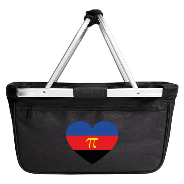 Einkaufskorb faltbar Pi-Polyamorie Pride Flagge LGBTQ Herz 20 Liter Black