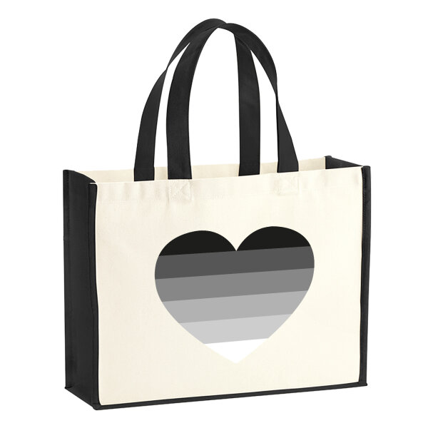Jutetasche Heterosexuell Flagge LGBTQ Herz 21 Liter Black