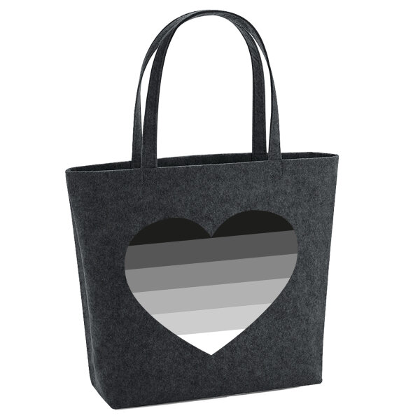 Filz Shopper Heterosexuell Flagge LGBTQ Herz 22 Liter