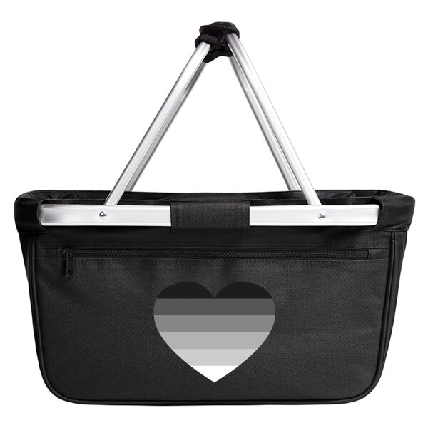 Einkaufskorb faltbar Heterosexuell Flagge LGBTQ Herz 20 Liter Black