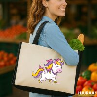 Jutetasche Einhorn Comic 21 Liter Black