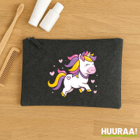 Kulturbeutel Einhorn Comic 1 Liter Charcoal