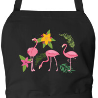 Schürze Flamingos Comic mit Taschen