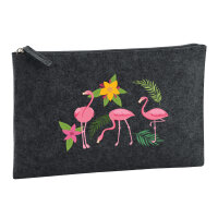 Kulturbeutel Flamingos Comic 1 Liter Charcoal