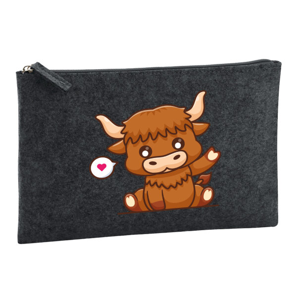 Kulturbeutel Schottisches Hochlandrind Zottelrind 1 Liter Charcoal