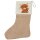 Weihnachtsstrumpf Schottisches Hochlandrind Zottelrind Beige Jute