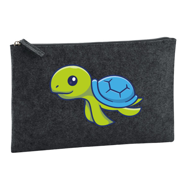 Kulturbeutel Schildkröte Comic 1 Liter Charcoal