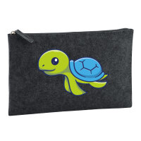 Kulturbeutel Schildkröte Comic 1 Liter Charcoal