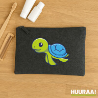 Kulturbeutel Schildkröte Comic 1 Liter Charcoal