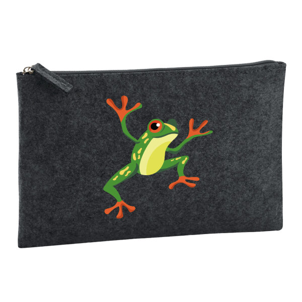 Kulturbeutel Frosch Comic 1 Liter Charcoal