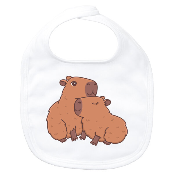 Baby Lätzchen Capybara Paar Comic Klettverschluss