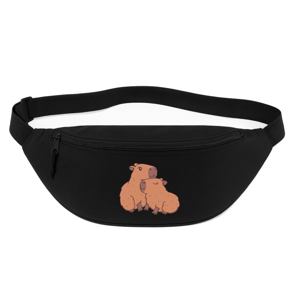 Bauchtasche Capybara Paar Comic 2,5 Liter Black