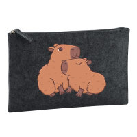 Kulturbeutel Capybara Paar Comic 1 Liter Charcoal