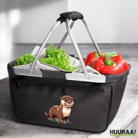 Einkaufskorb faltbar Otter Comic 20 Liter Black