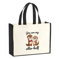 Jutetasche You are my otter half Paar 21 Liter Black