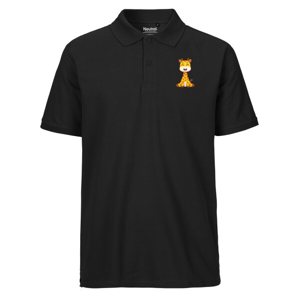 Herren Polo Shirt Giraffe Comic