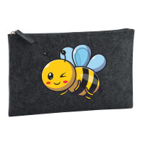 Kulturbeutel Biene Comic 1 Liter Charcoal