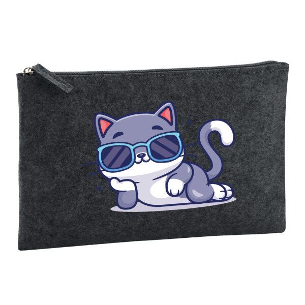 Kulturbeutel Cool Cat Comic 1 Liter Charcoal