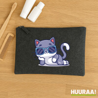 Kulturbeutel Cool Cat Comic 1 Liter Charcoal