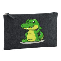 Kulturbeutel Krokodil Comic 1 Liter Charcoal