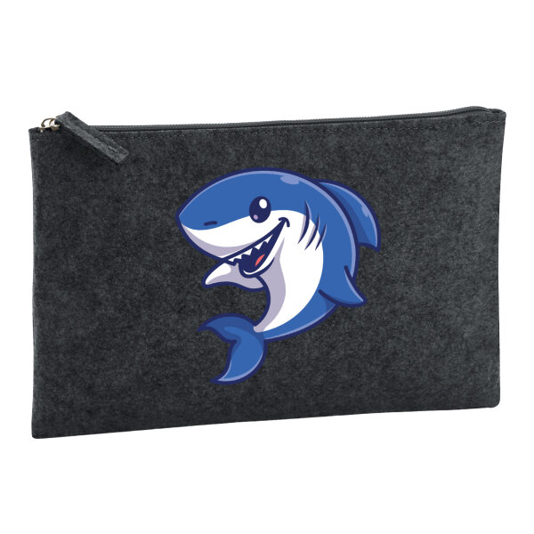 Kulturbeutel Hai Comic 1 Liter Charcoal