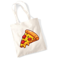 Jutebeutel Pizza Stück Comic 10 Liter