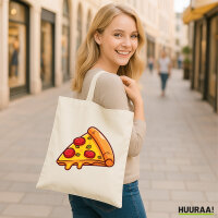 Jutebeutel Pizza Stück Comic 10 Liter