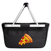 Einkaufskorb faltbar Pizza Stück Comic 20 Liter Black