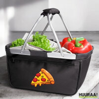 Einkaufskorb faltbar Pizza Stück Comic 20 Liter Black