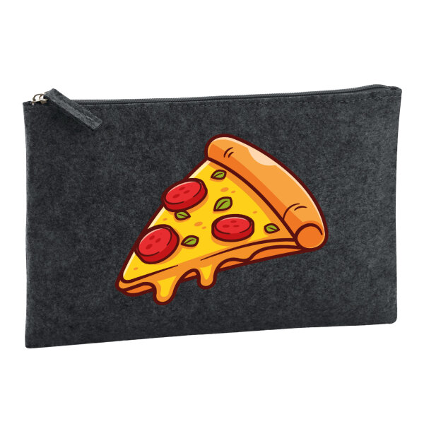 Kulturbeutel Pizza Stück Comic 1 Liter Charcoal