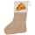 Weihnachtsstrumpf Pizza Stück Comic Beige Jute